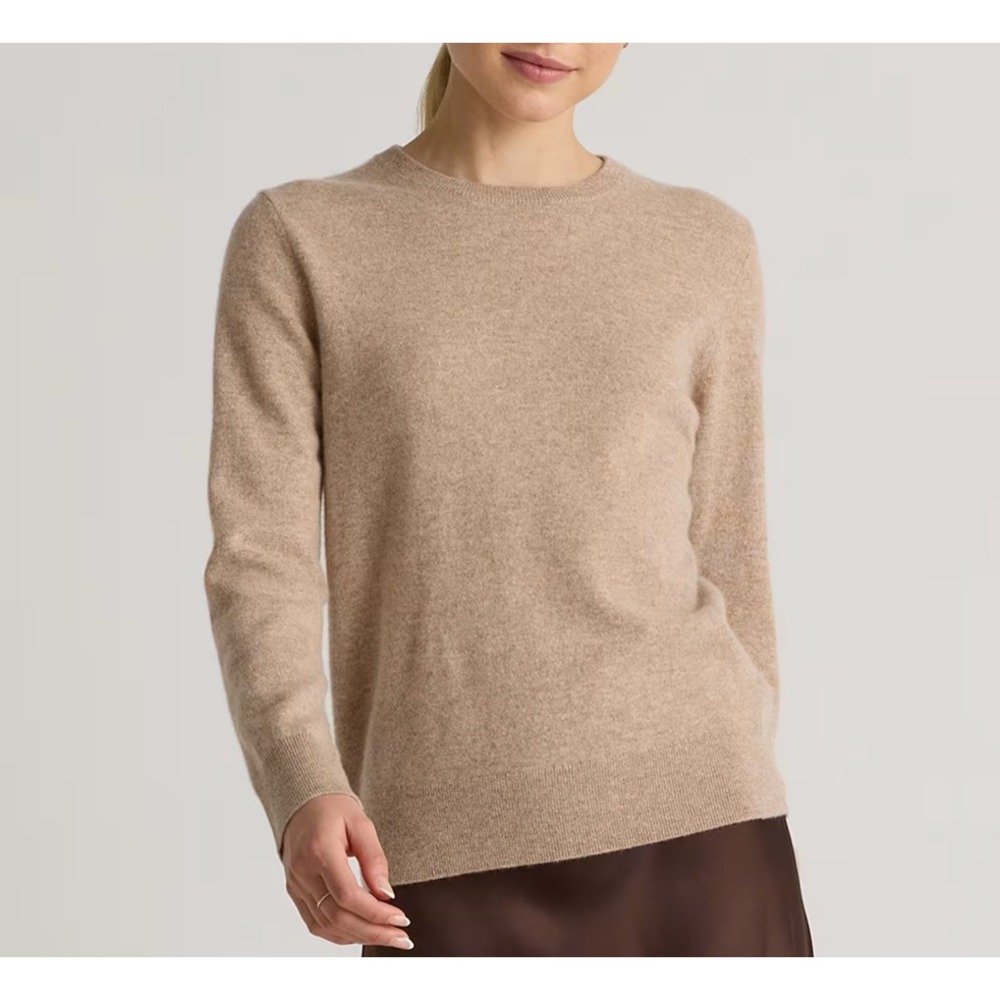 Quince 100% cashmere Crew Neck Sweater - Tan